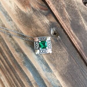 Sterling Gold and Emerald Necklace
